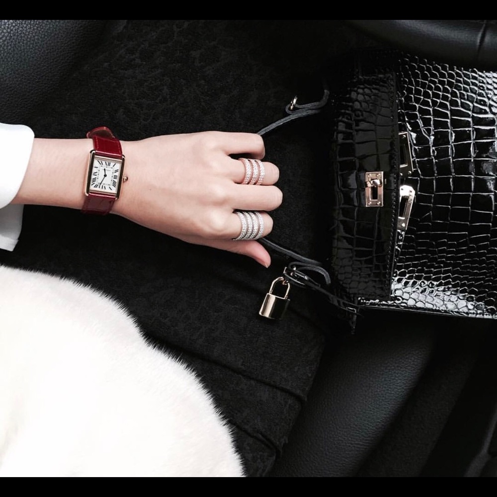 Mini croco cross and clutch bag